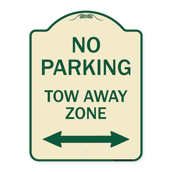 Signmission No Parking Tow Away Zone W/ Bidirectional Arrow Heavy-Gauge Aluminum Sign, 24" x 18", TG-1824-23611 A-DES-TG-1824-23611 - main